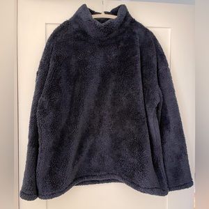 Heat Keep Navy Fleece Pullover with mock turtleneck